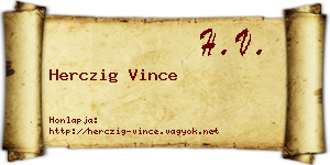 Herczig Vince névjegykártya